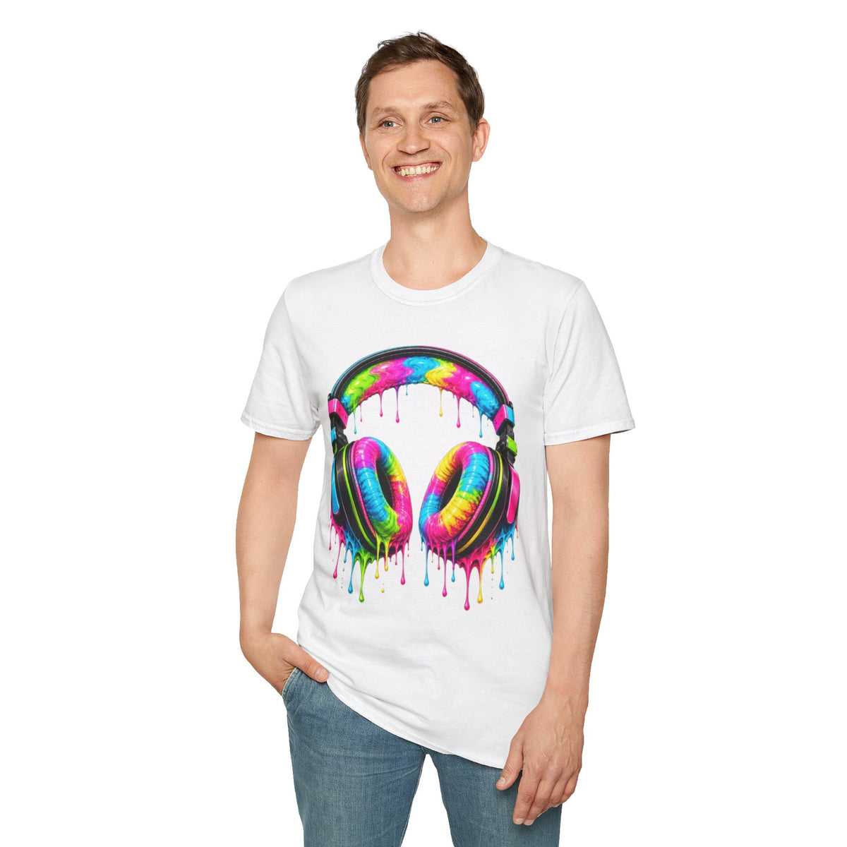 80's Neon Drip Headphones T-Shirt