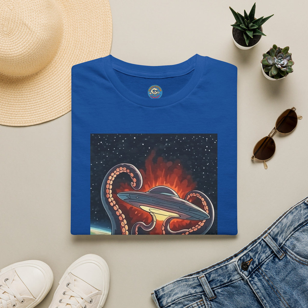 UFO & Giant Space Octopus T-Shirt