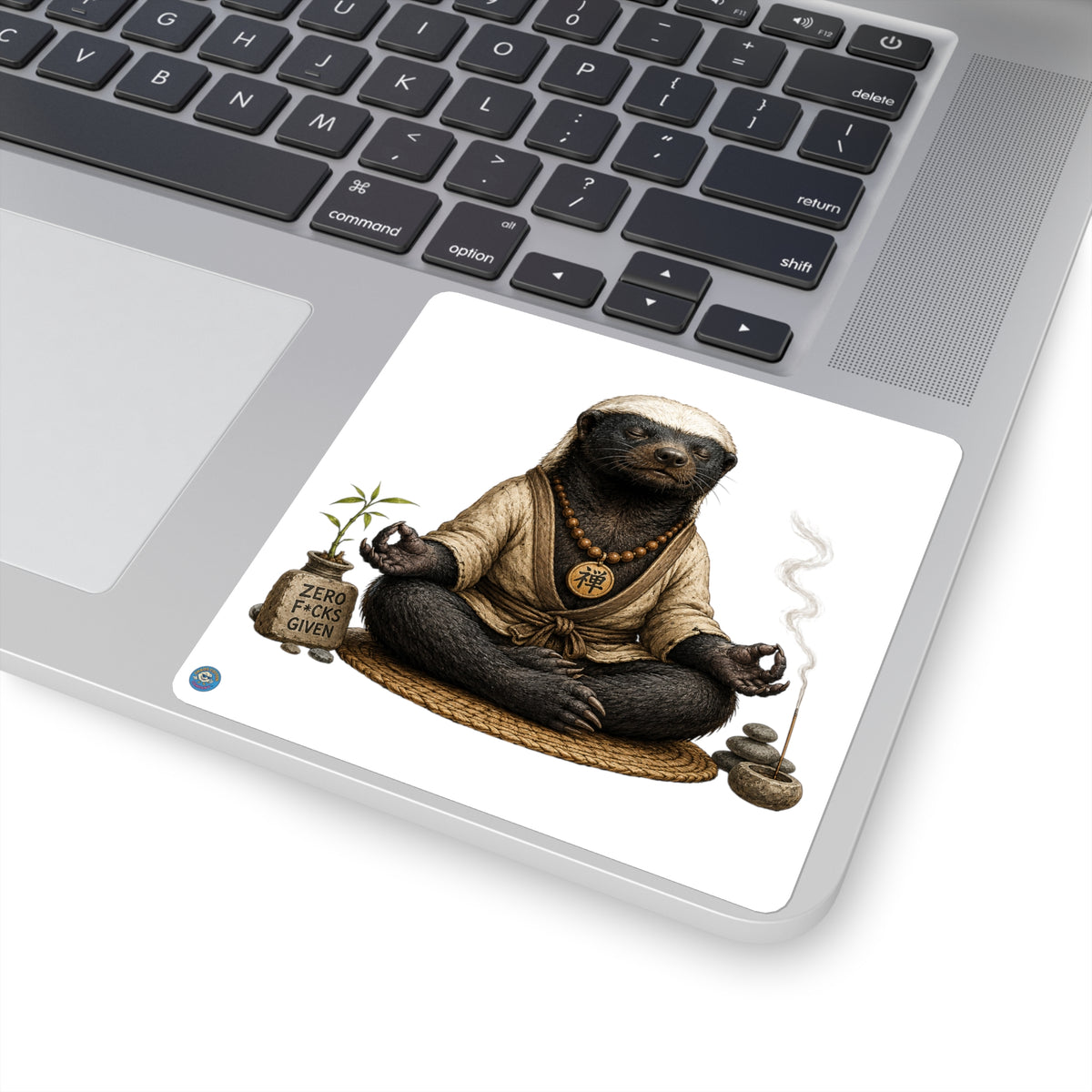 Zen Honey Badger Square Sticker Decal