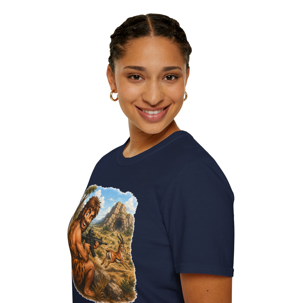 Caveman Hunting with an AR T-Shirt