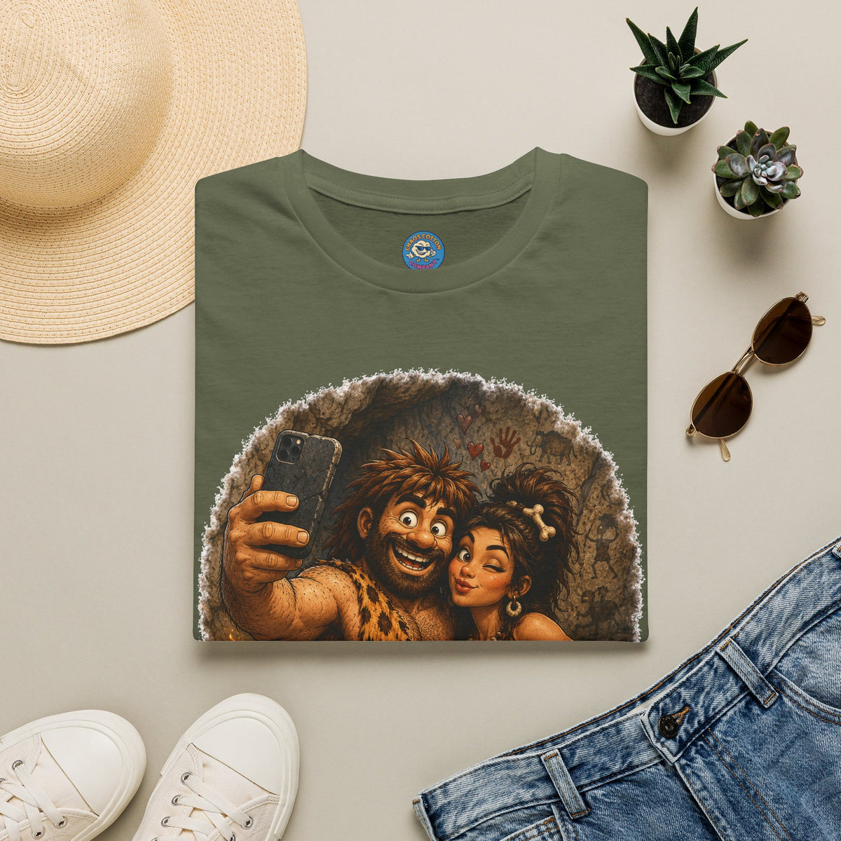 Caveman Couple Selfie T-Shirt
