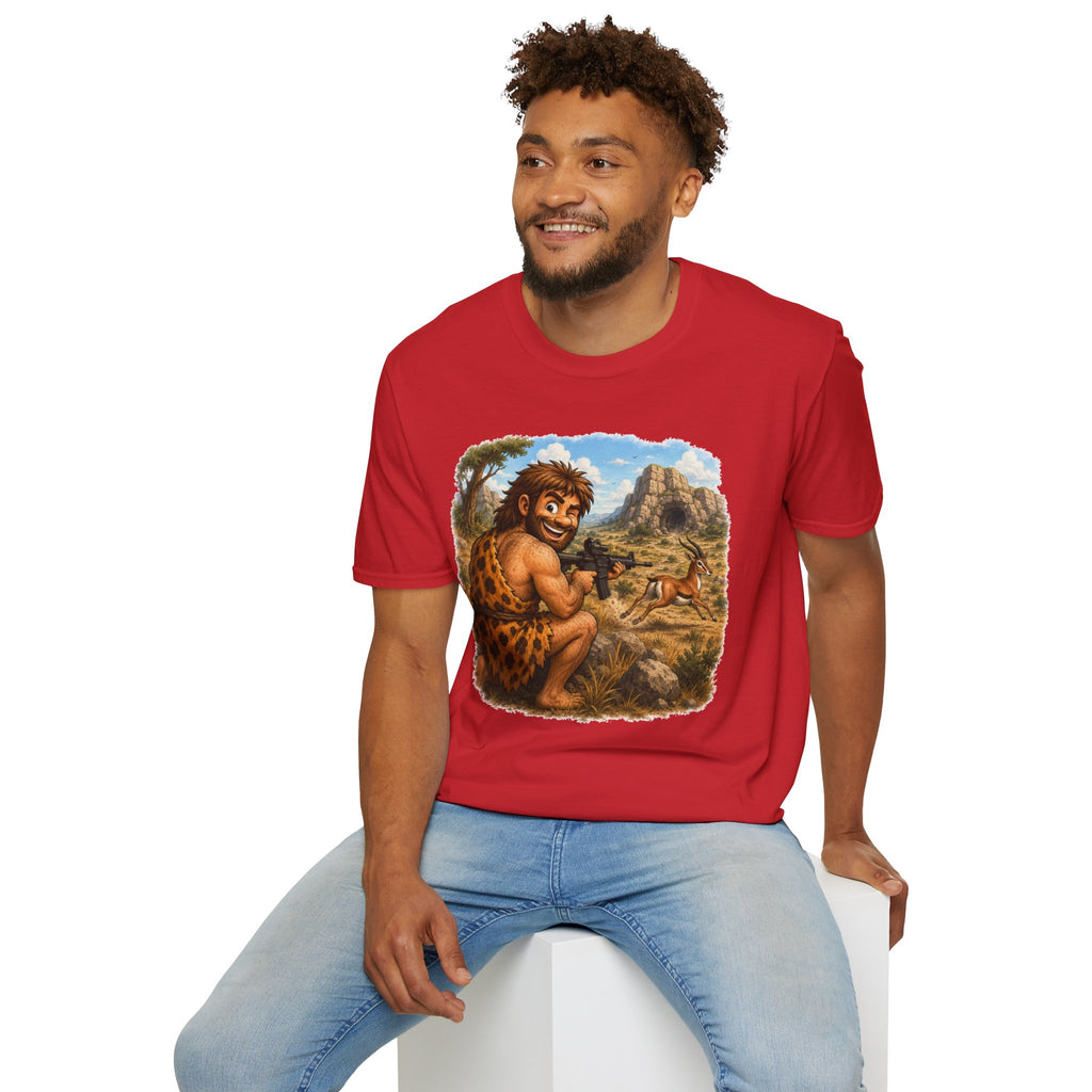 Caveman Hunting with an AR T-Shirt