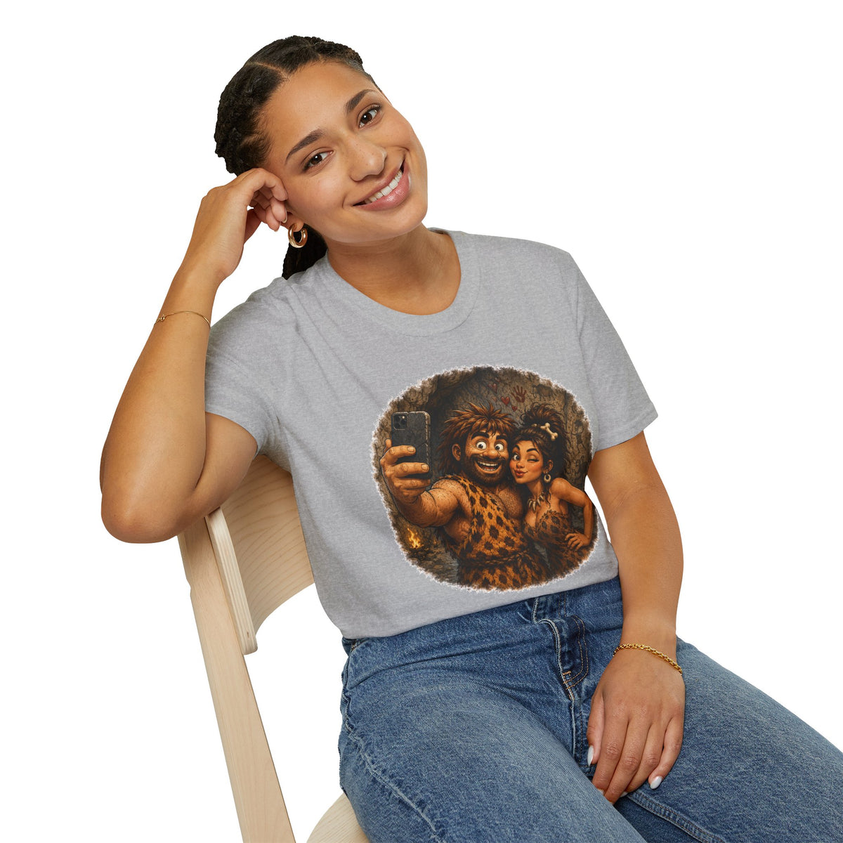 Caveman Couple Selfie T-Shirt