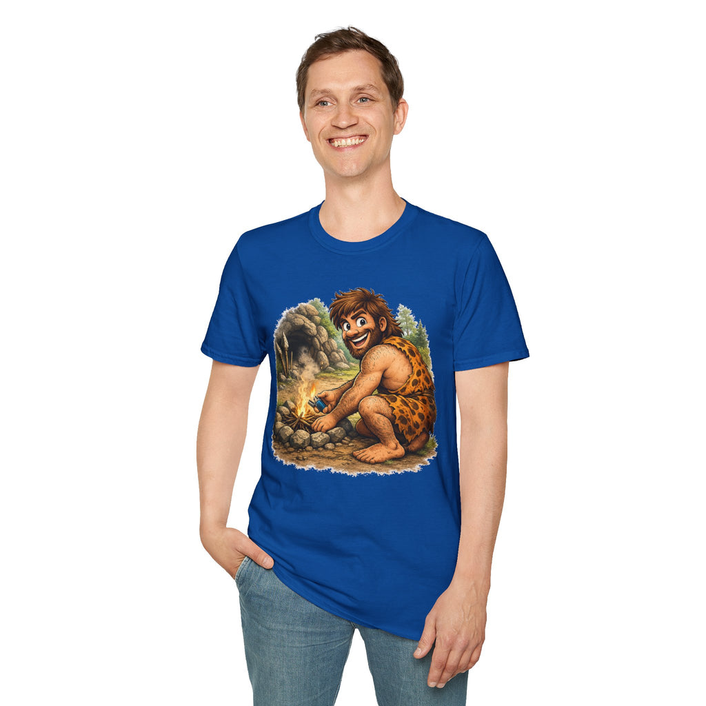 Caveman Discovers a Lighter T-Shirt