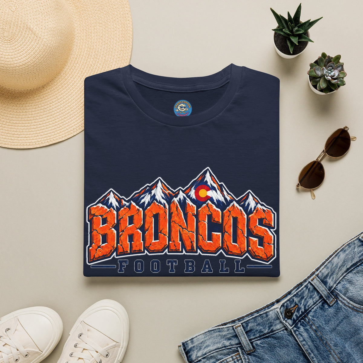 Broncos Football Mountain T-Shirt (V4)