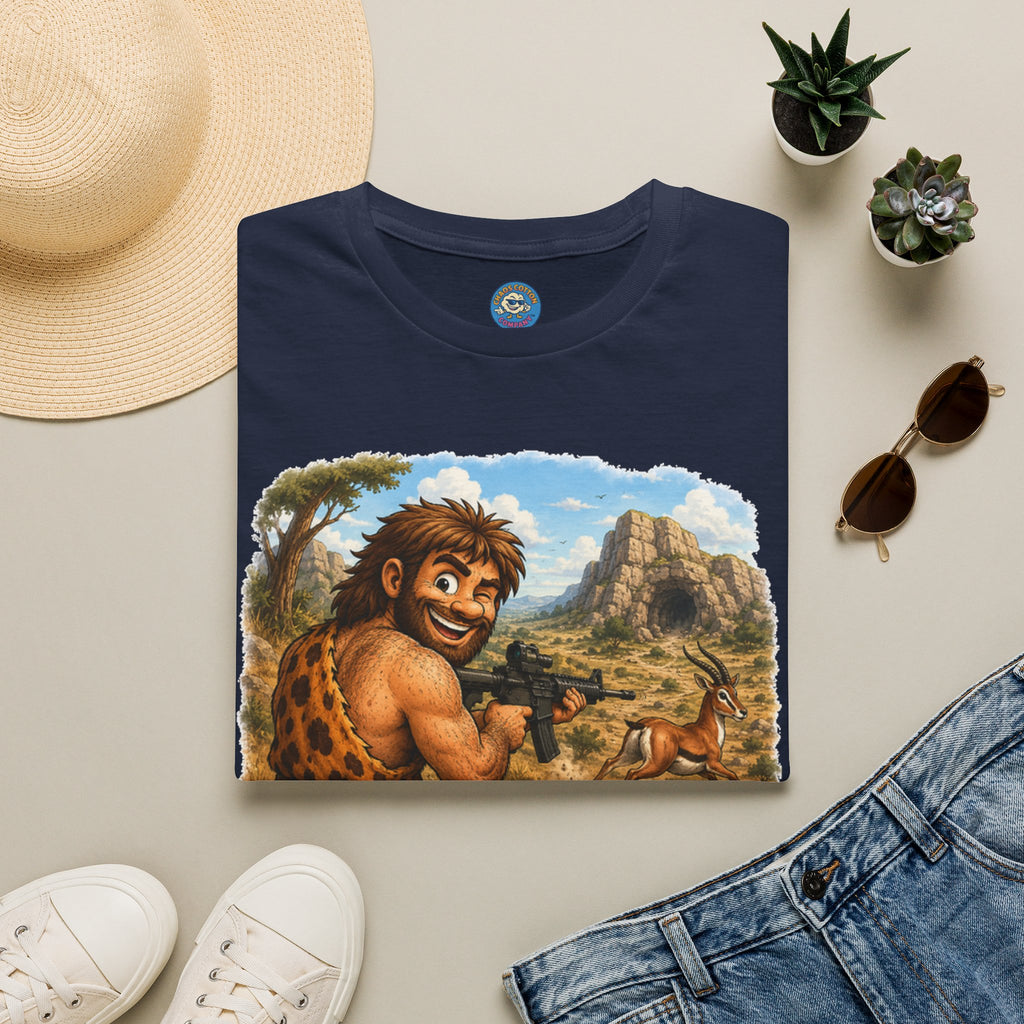 Caveman Hunting with an AR T-Shirt