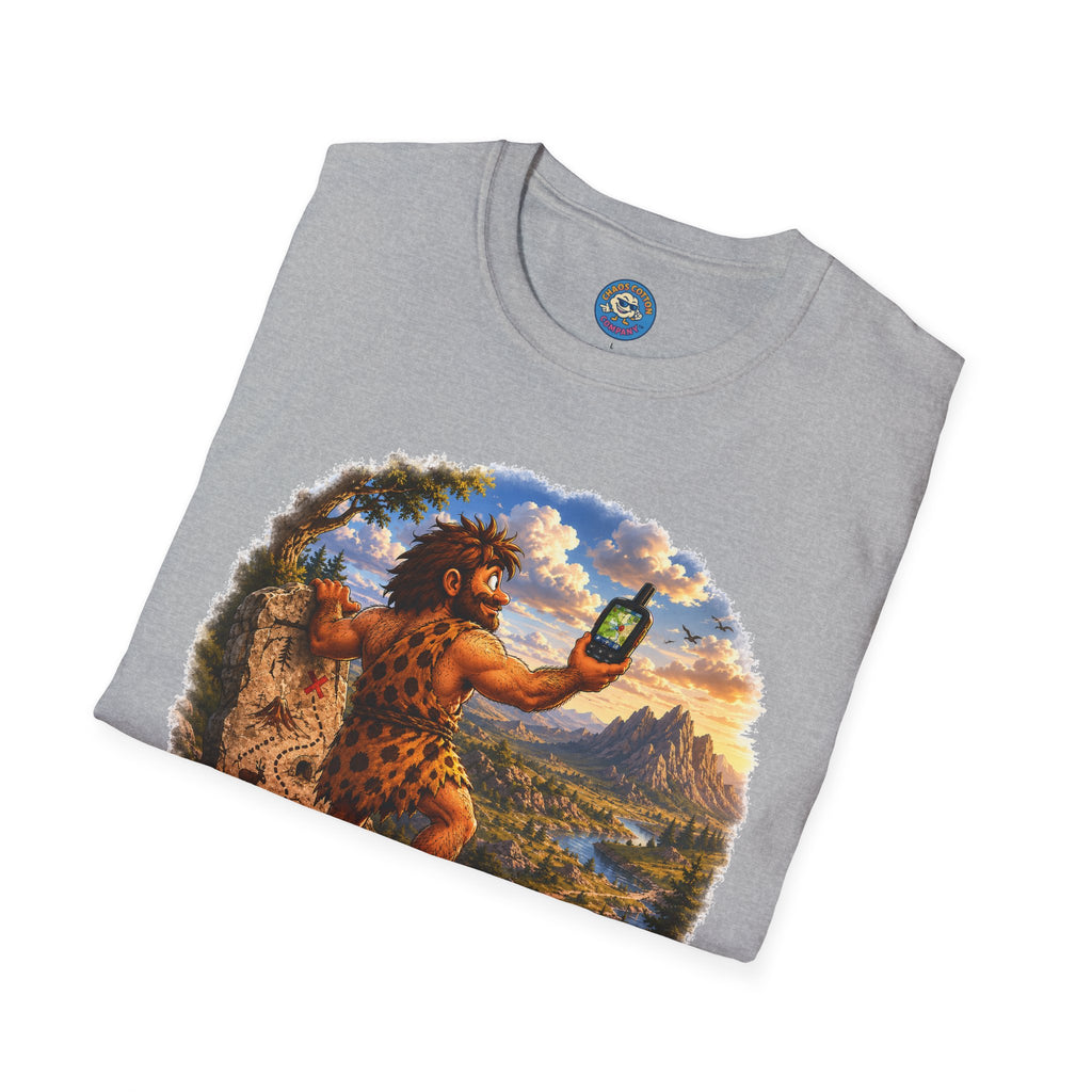 Caveman Using GPS T-Shirt