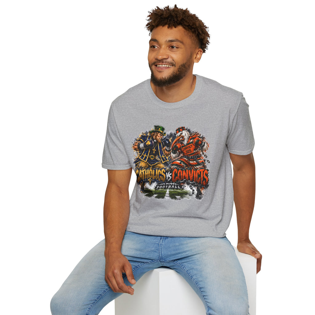 Catholics vs Convicts Rivalry Football T-Shirt