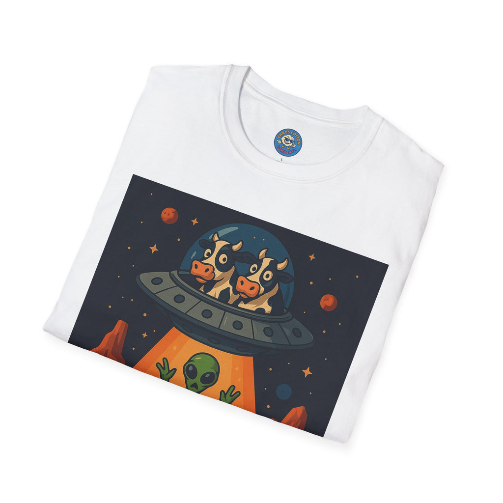 Udderly Suspicious: Alien Cow Abduction Funny UFO T-Shirt