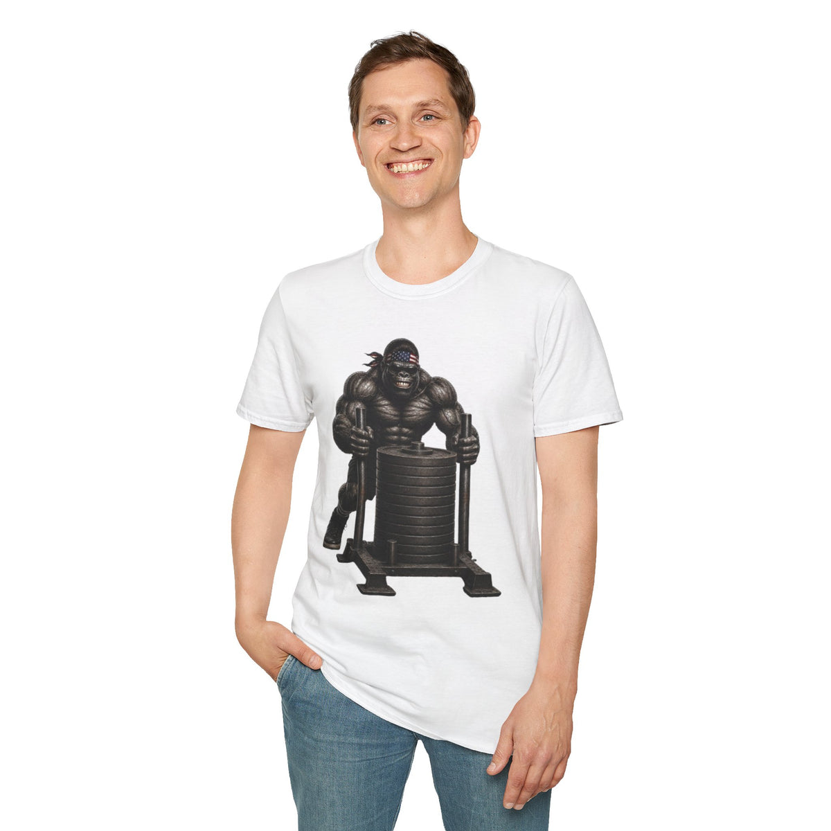 Gorilla Weightlifting T-Shirt (Pushing Sled)