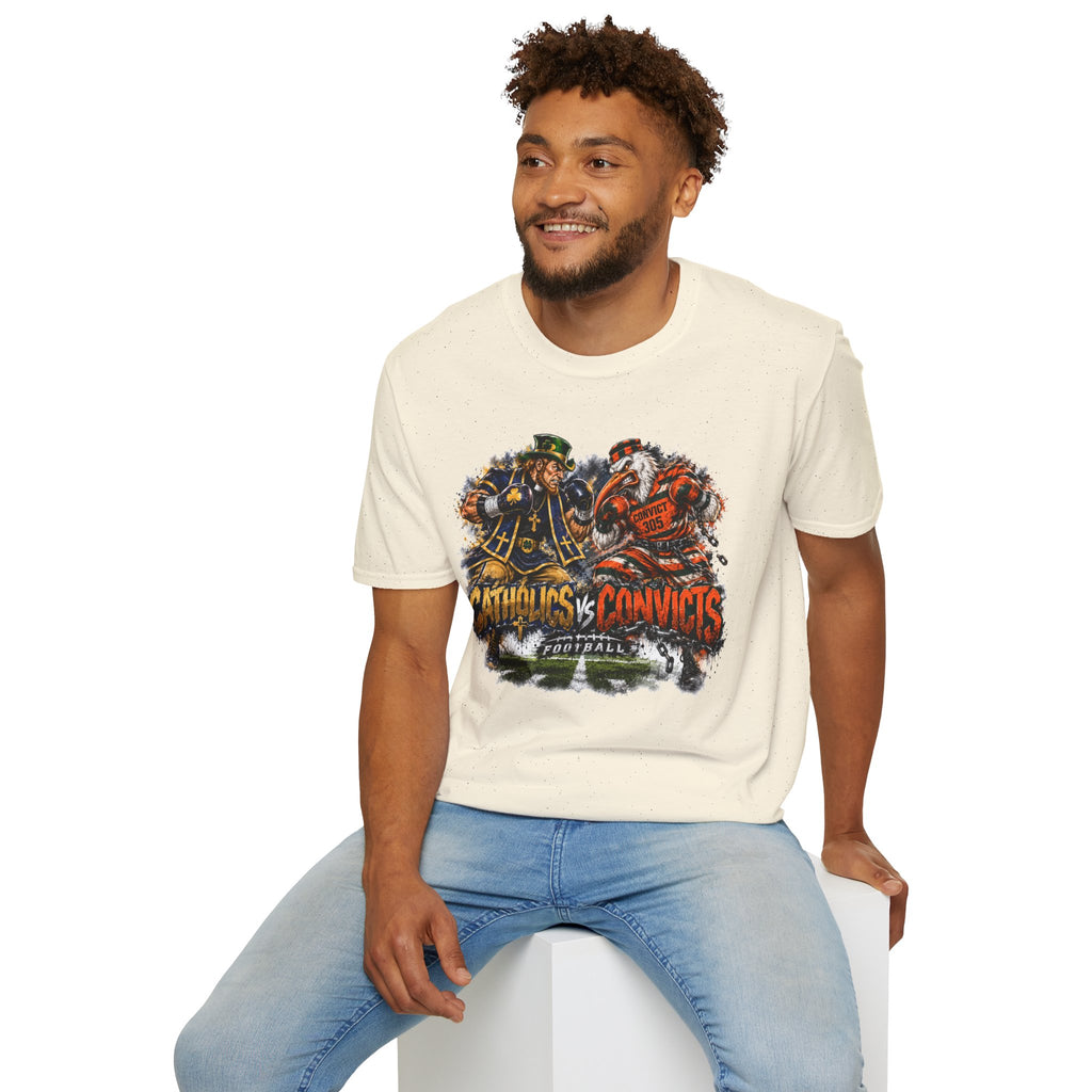 Catholics vs Convicts Rivalry Football T-Shirt