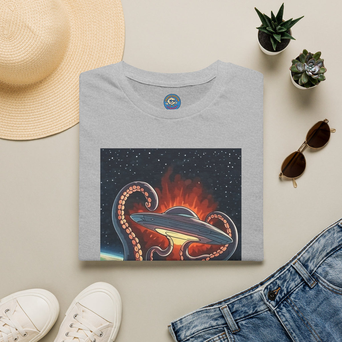 UFO & Giant Space Octopus T-Shirt