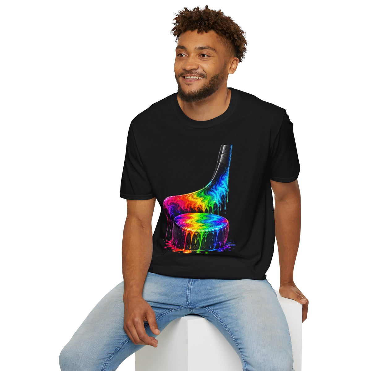 Rainbow Drip Hockey T-Shirt