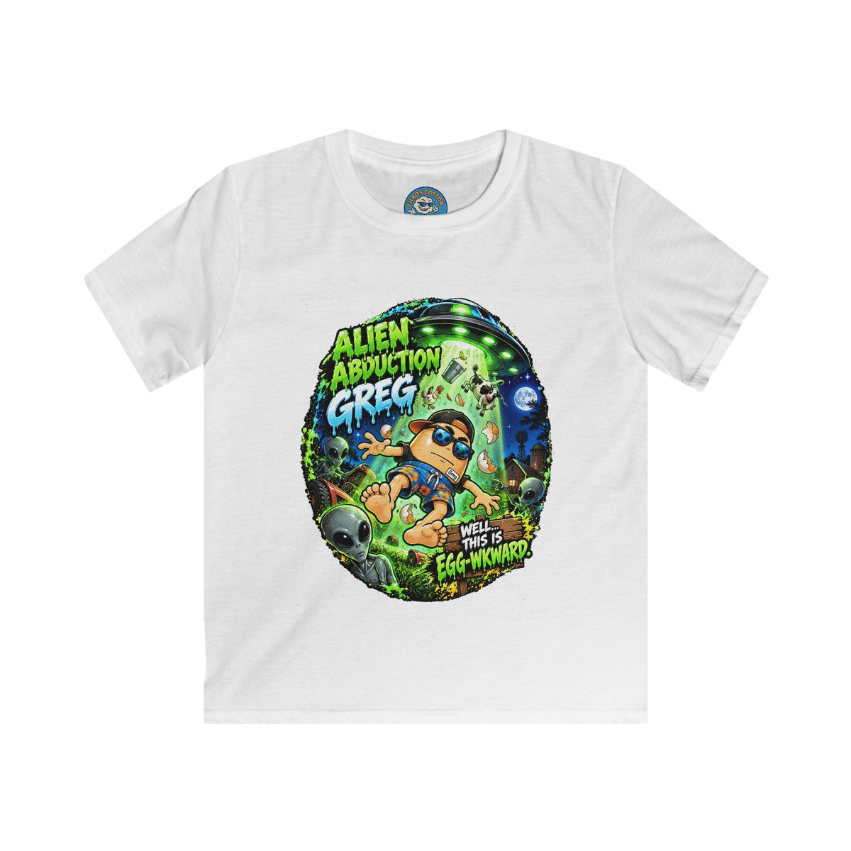 Greg the Egg "Alien Abduction" Kids T-Shirt