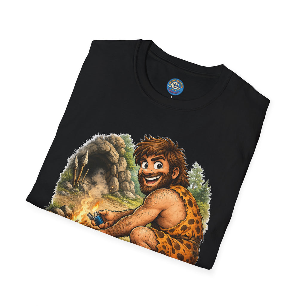 Caveman Discovers a Lighter T-Shirt