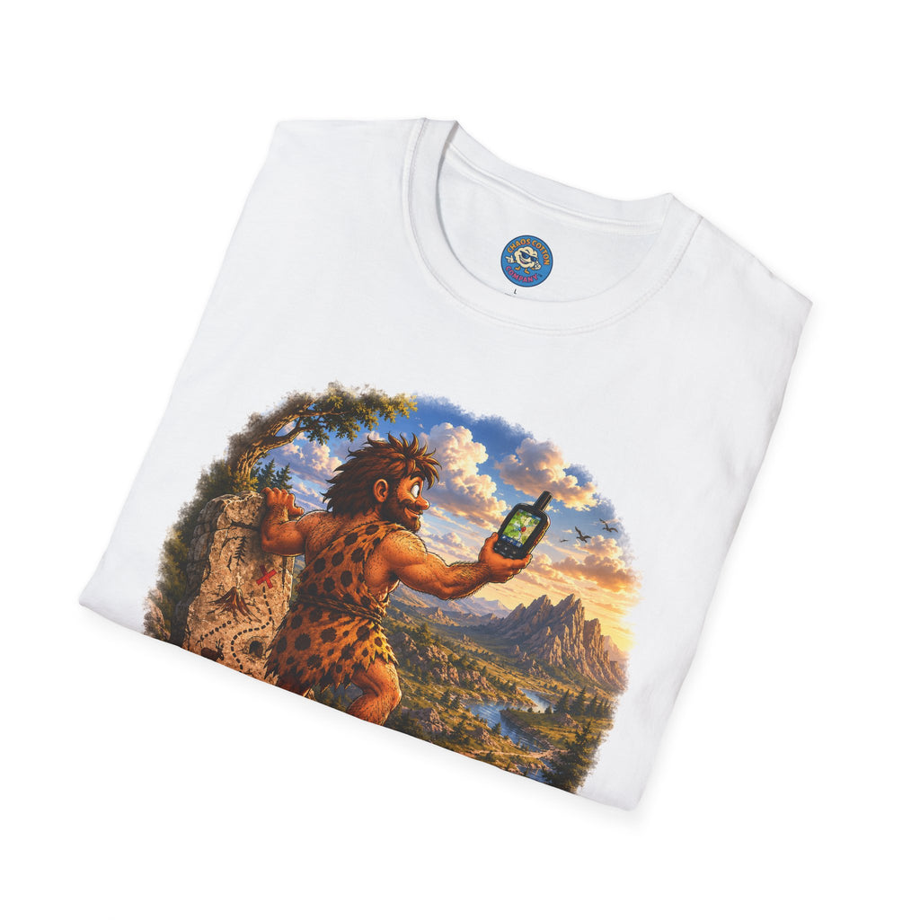 Caveman Using GPS T-Shirt