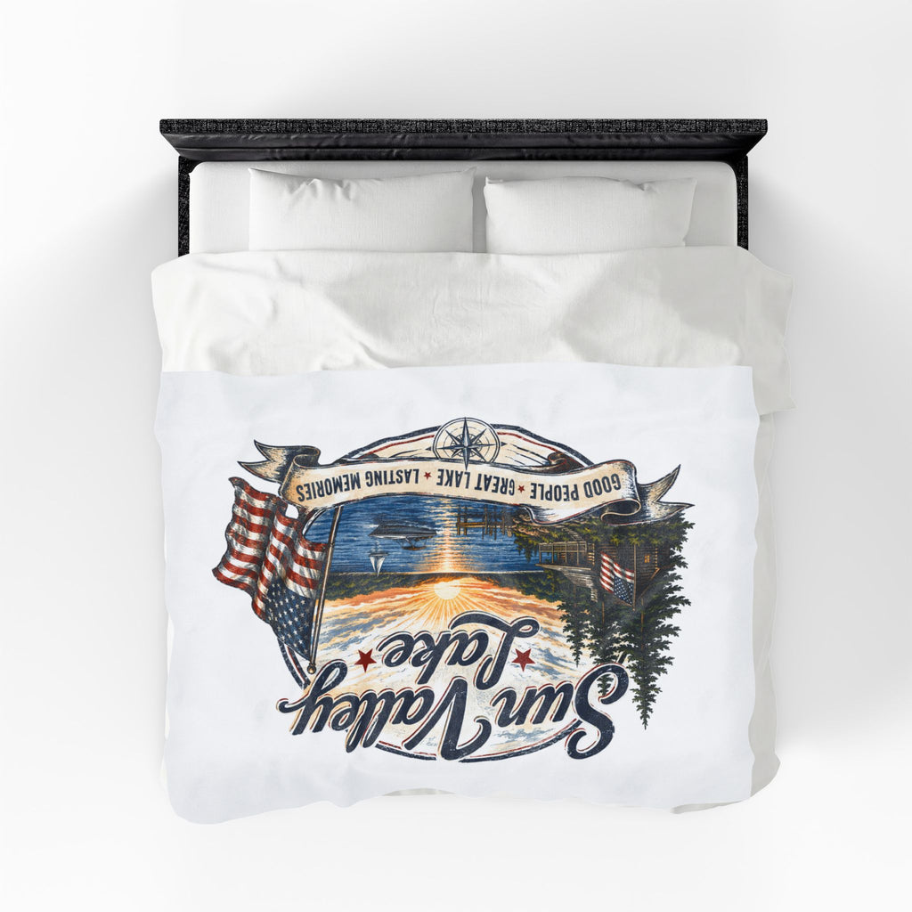 Sun Valley Lake Velveteen Plush Blanket