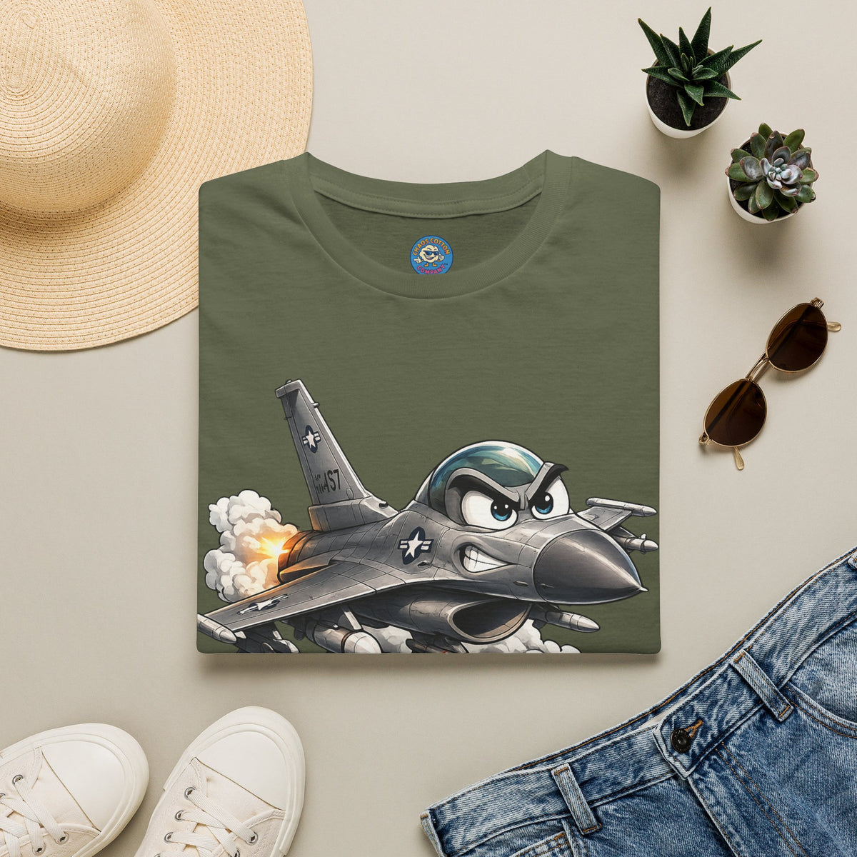Cartoon Fighter Jet T-Shirt