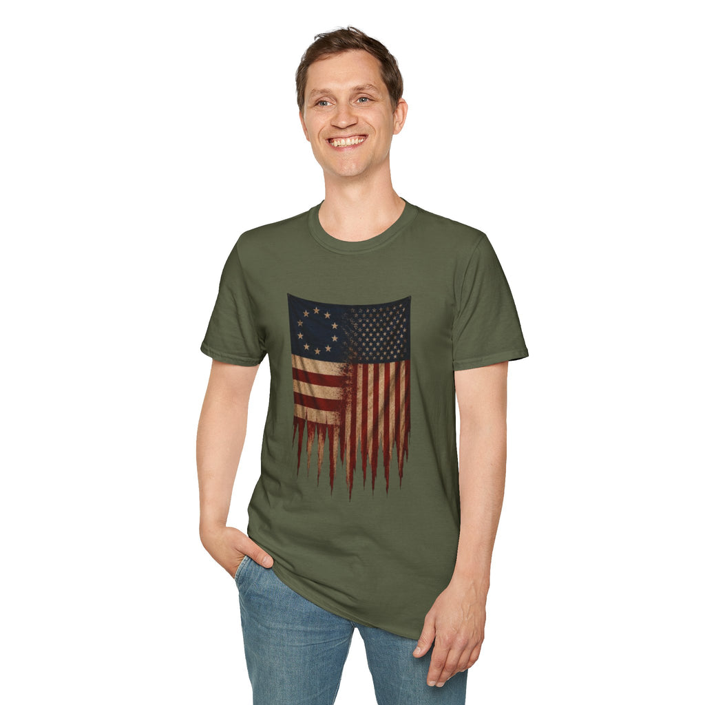 Two Eras, One Nation American Flag T-Shirt