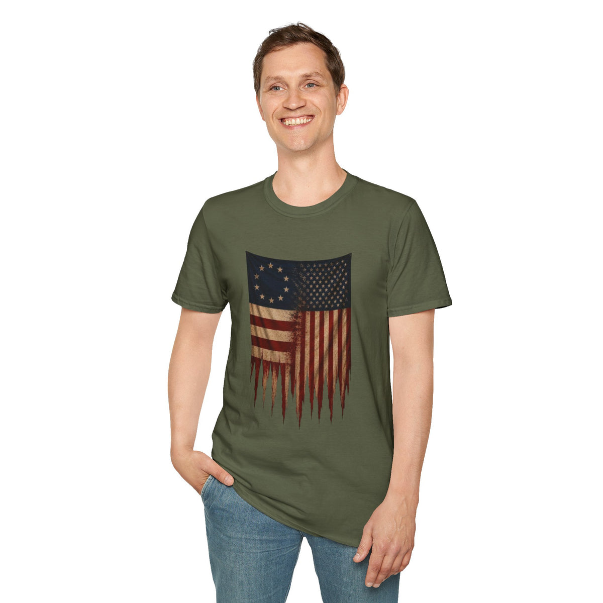 Two Eras, One Nation American Flag T-Shirt