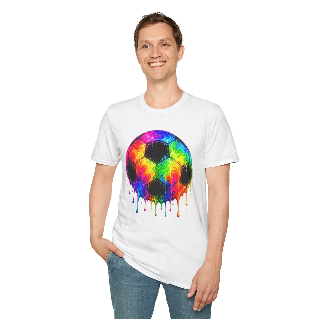 Rainbow Drip Soccer Ball T-Shirt