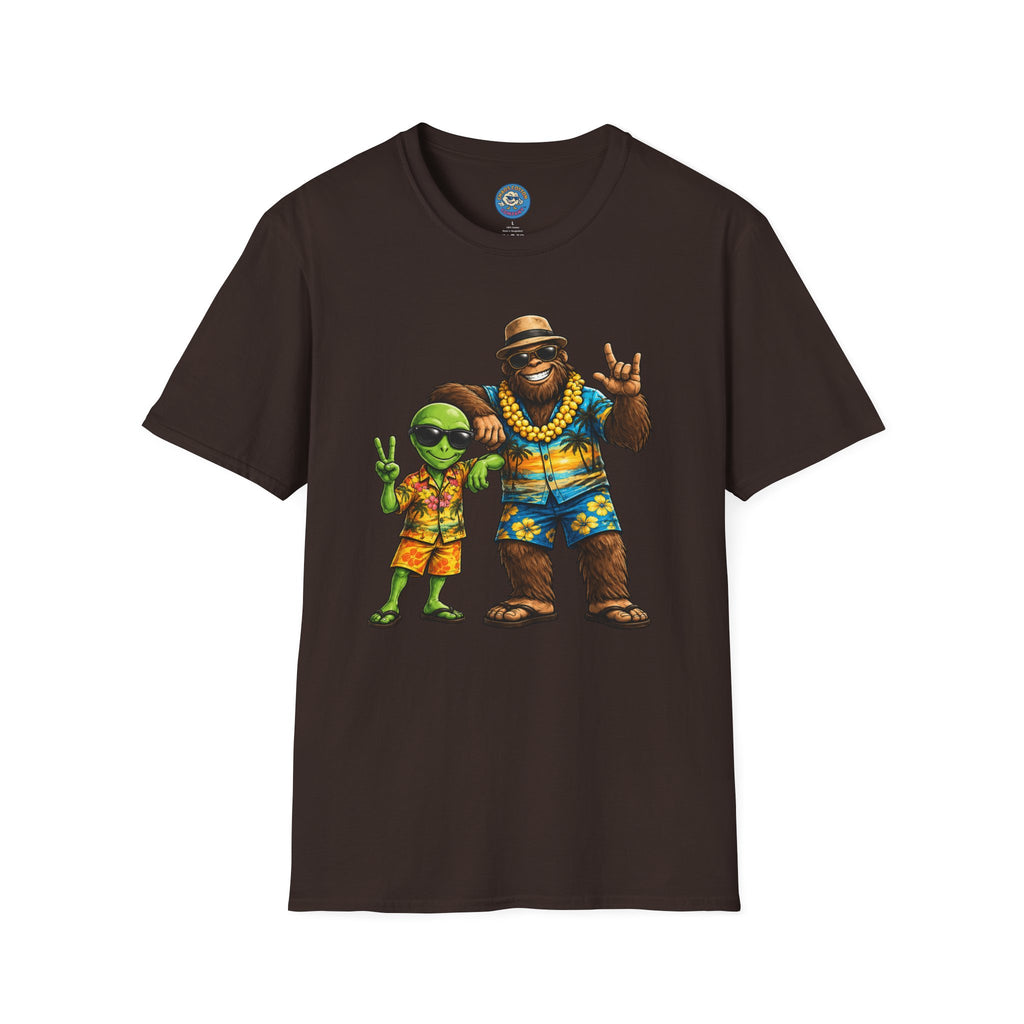 Hawaiian Alien and Bigfoot T-Shirt