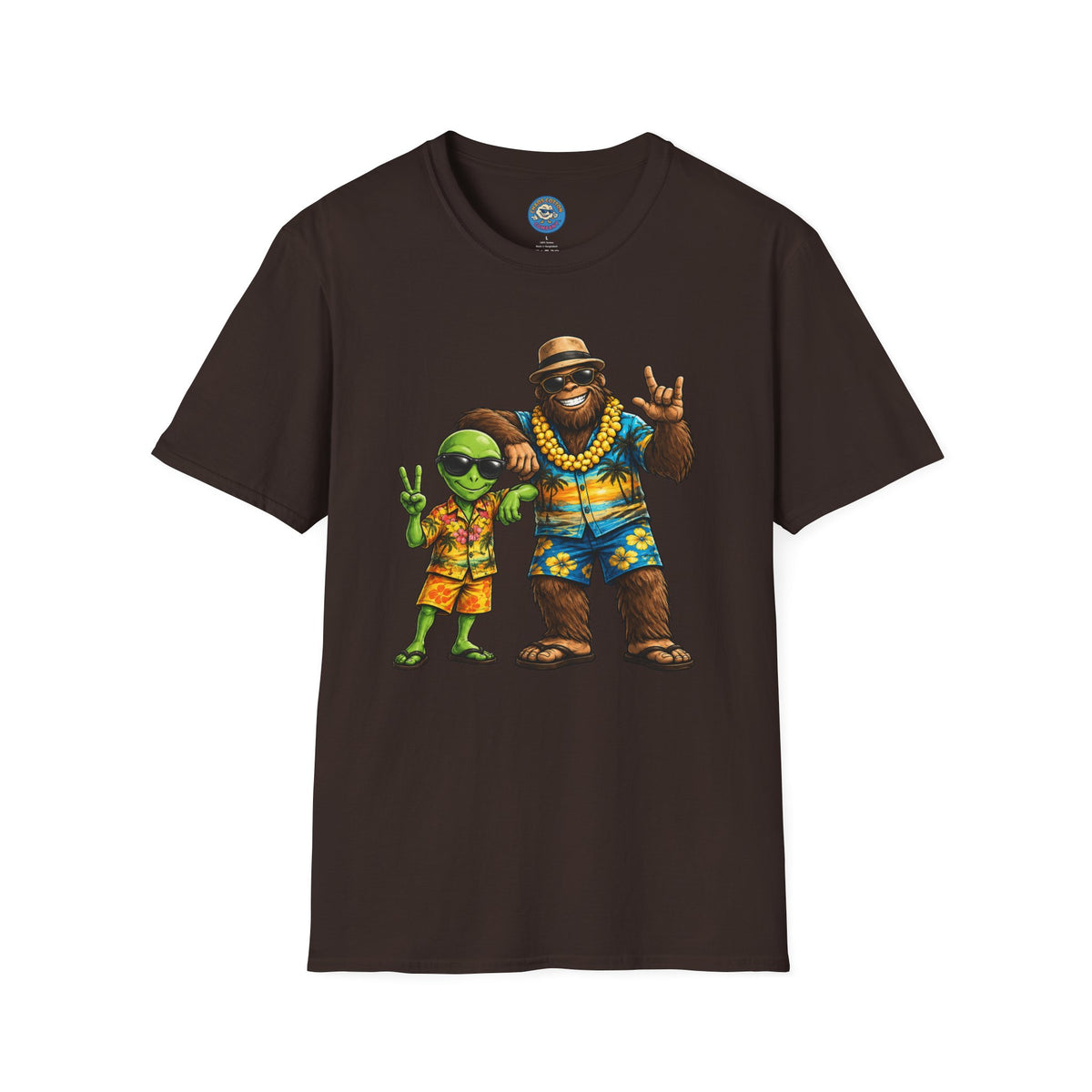 Hawaiian Alien and Bigfoot T-Shirt
