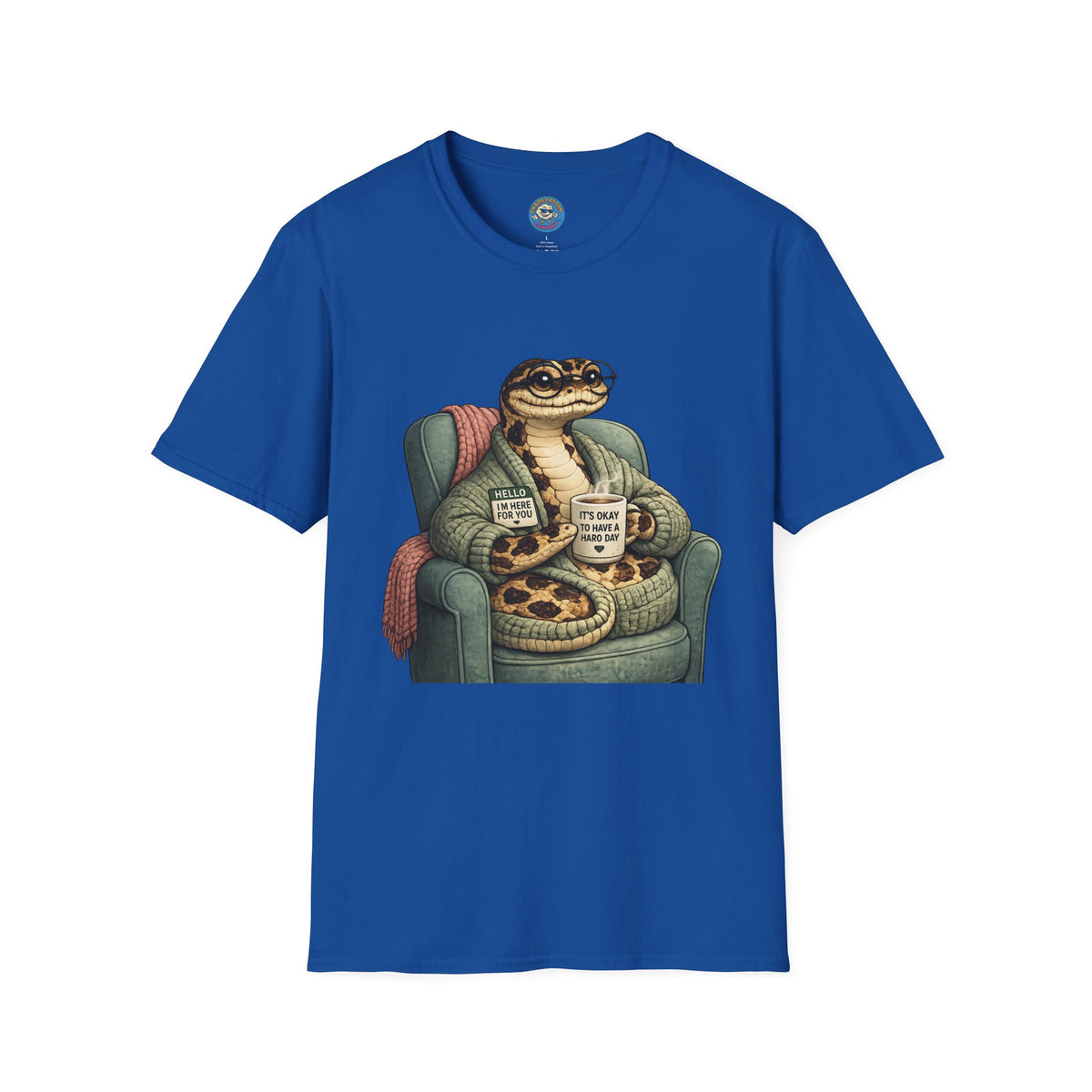 Cozy Snake Holding Mug T-Shirt | It's Okay To Have A Hard Day