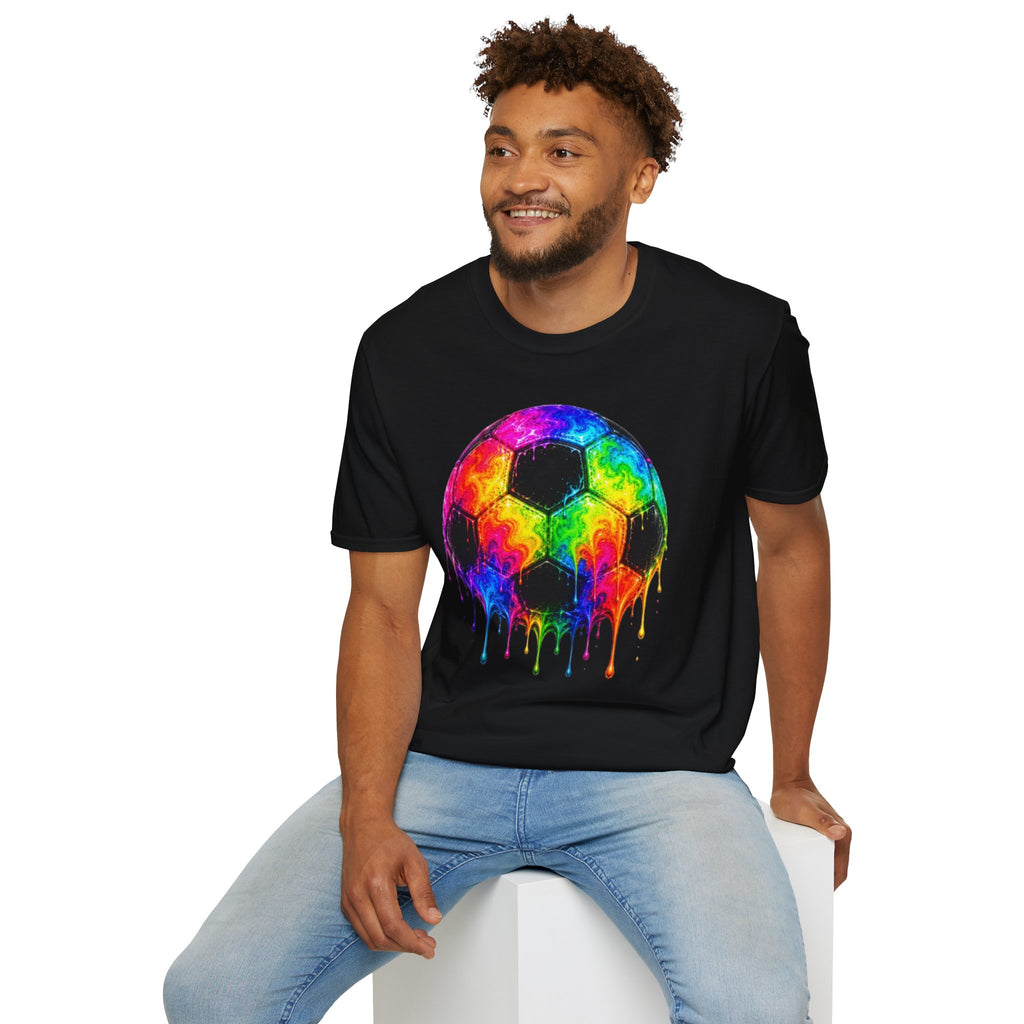Rainbow Drip Soccer Ball T-Shirt