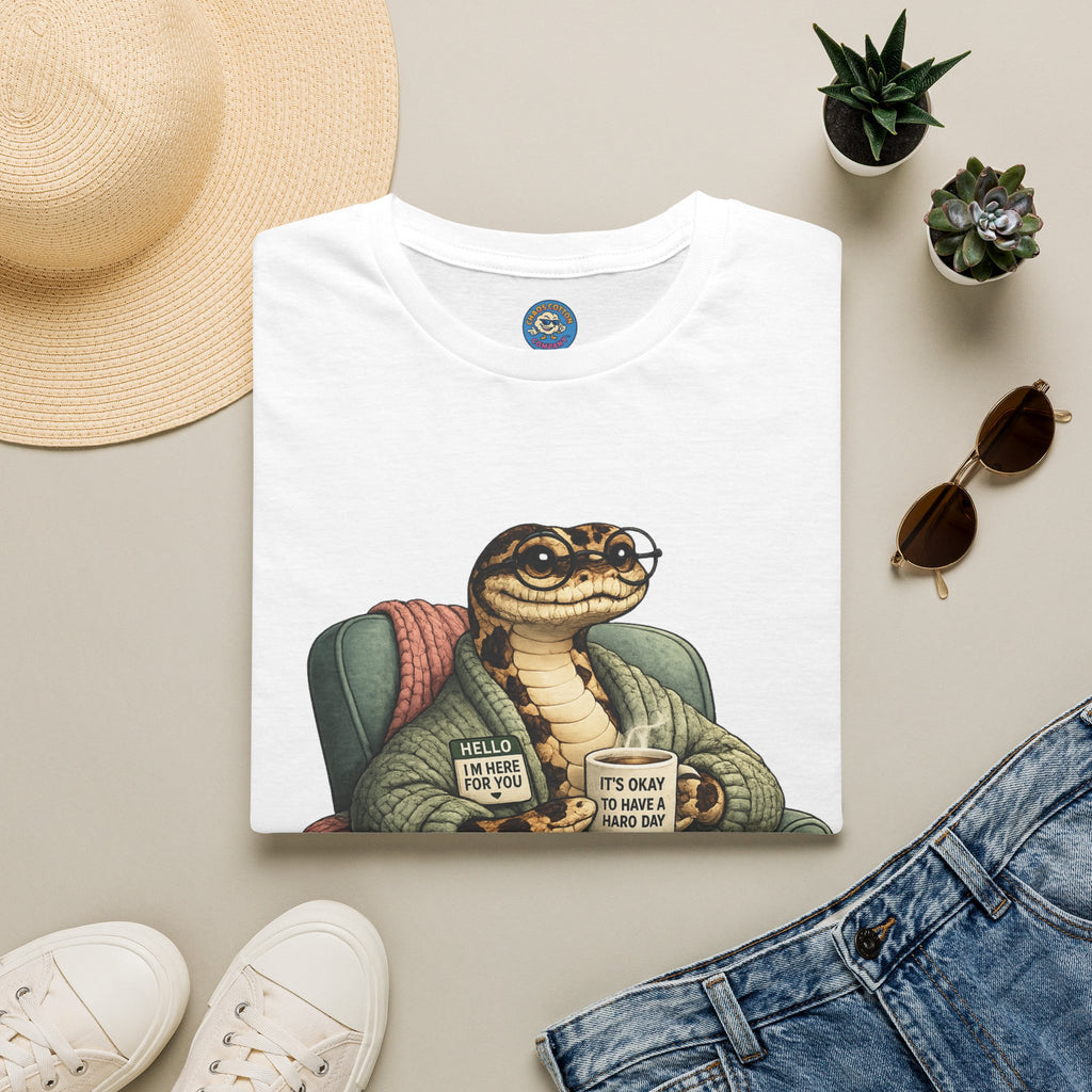 Cozy Snake Holding Mug T-Shirt | It's Okay To Have A Hard Day