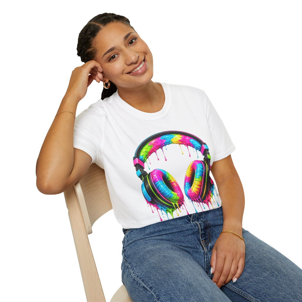 80's Neon Drip Headphones T-Shirt