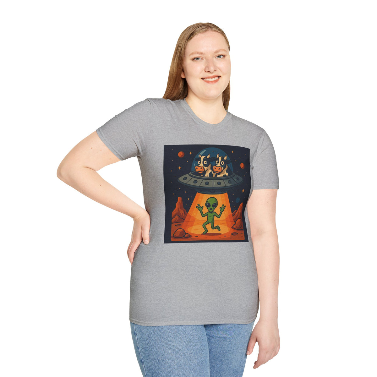 Udderly Suspicious: Alien Cow Abduction Funny UFO T-Shirt