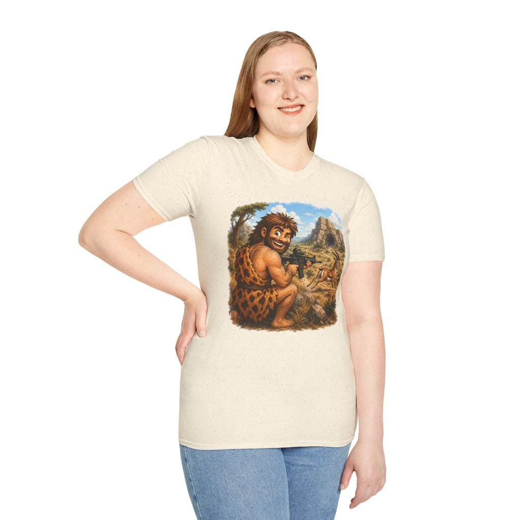 Caveman Hunting with an AR T-Shirt