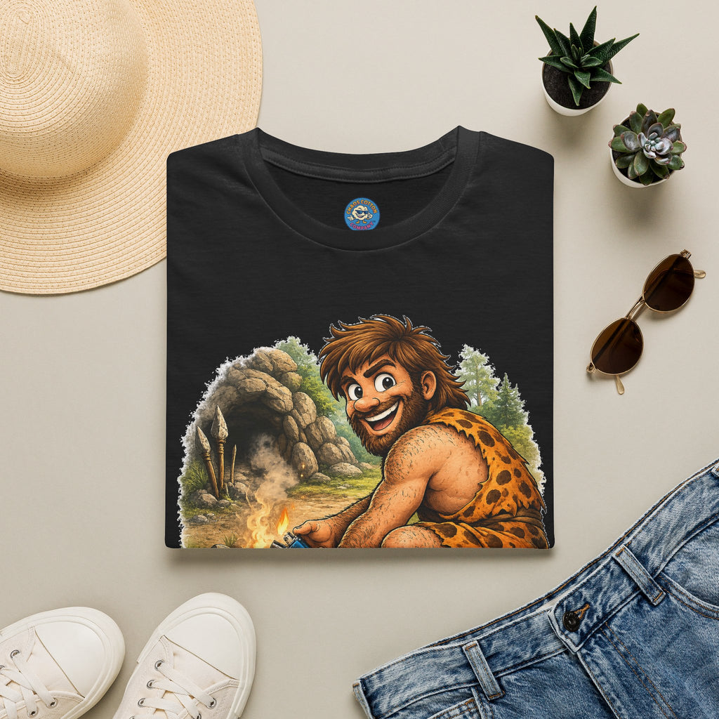 Caveman Discovers a Lighter T-Shirt