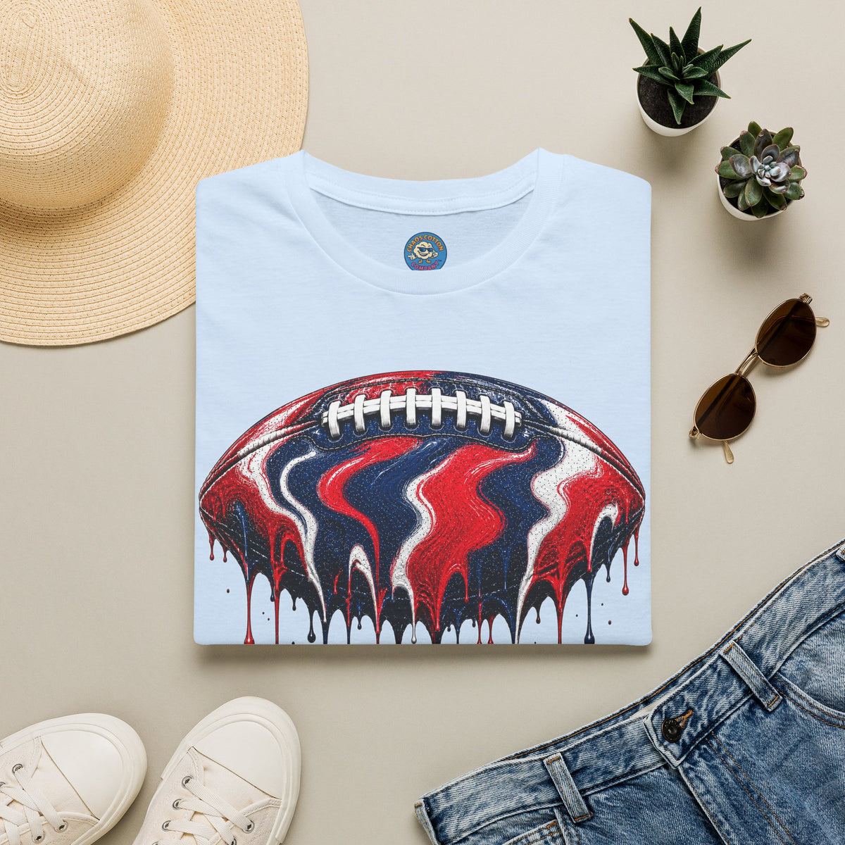Ole Miss Drip Football T-Shirt