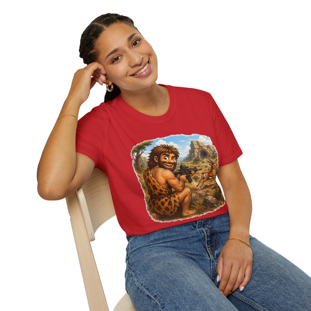 Caveman Hunting with an AR T-Shirt
