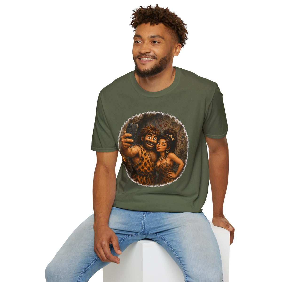 Caveman Couple Selfie T-Shirt