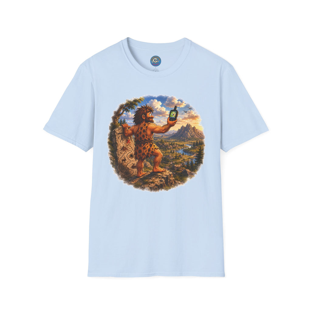 Caveman Using GPS T-Shirt
