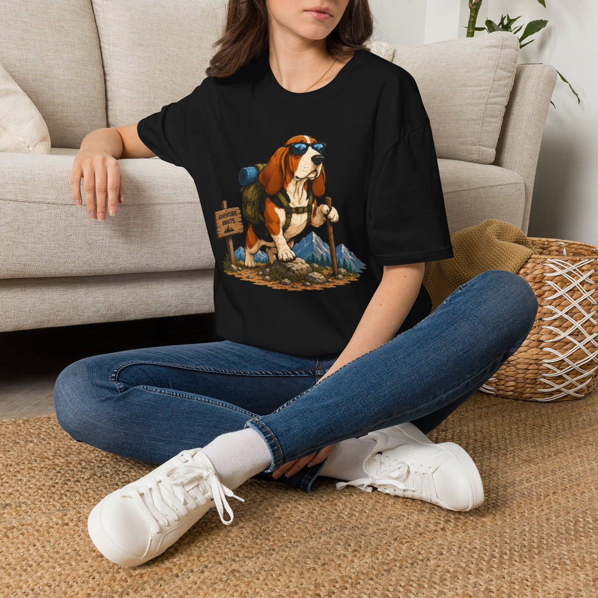 Hiking Basset Hound T-Shirt