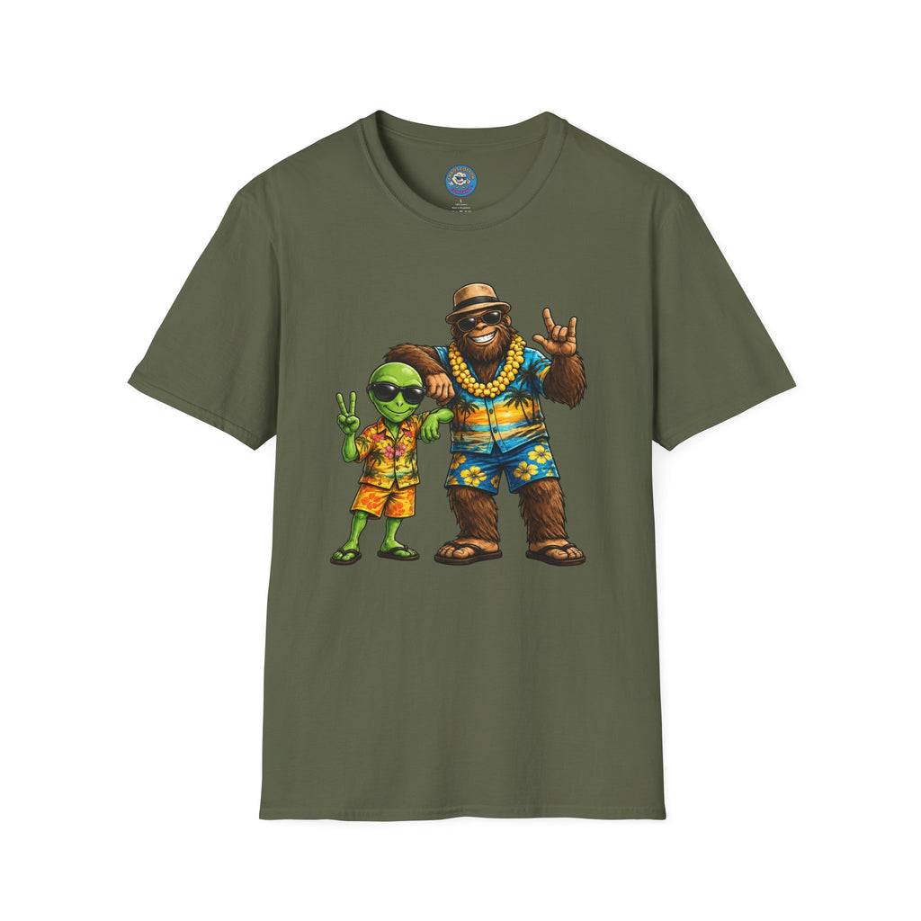 Hawaiian Alien and Bigfoot T-Shirt