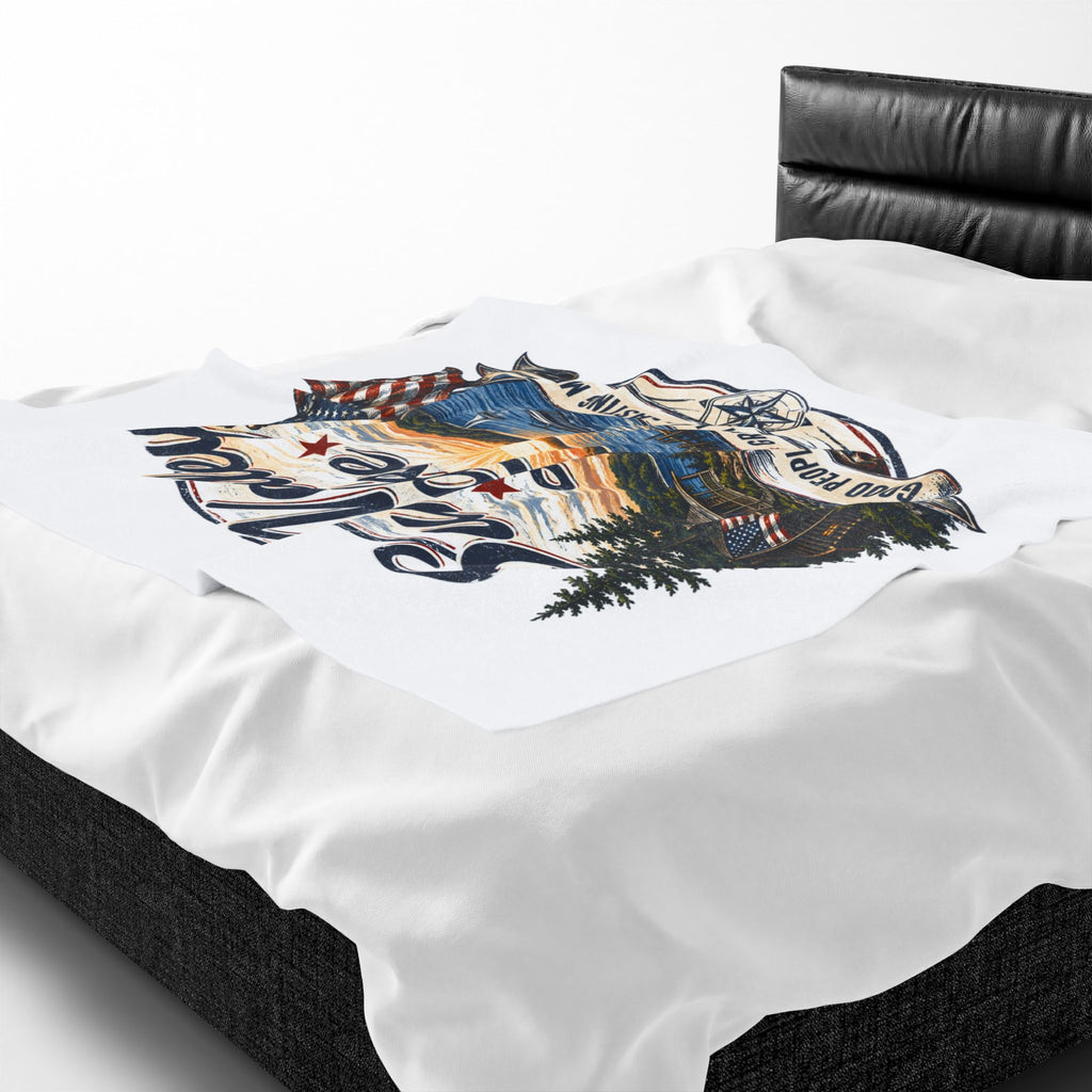 Sun Valley Lake Velveteen Plush Blanket