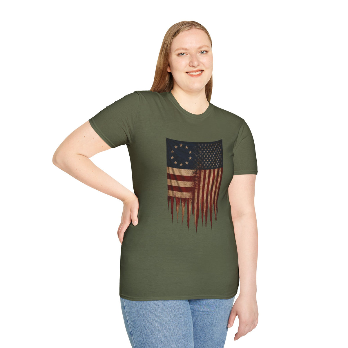 Two Eras, One Nation American Flag T-Shirt