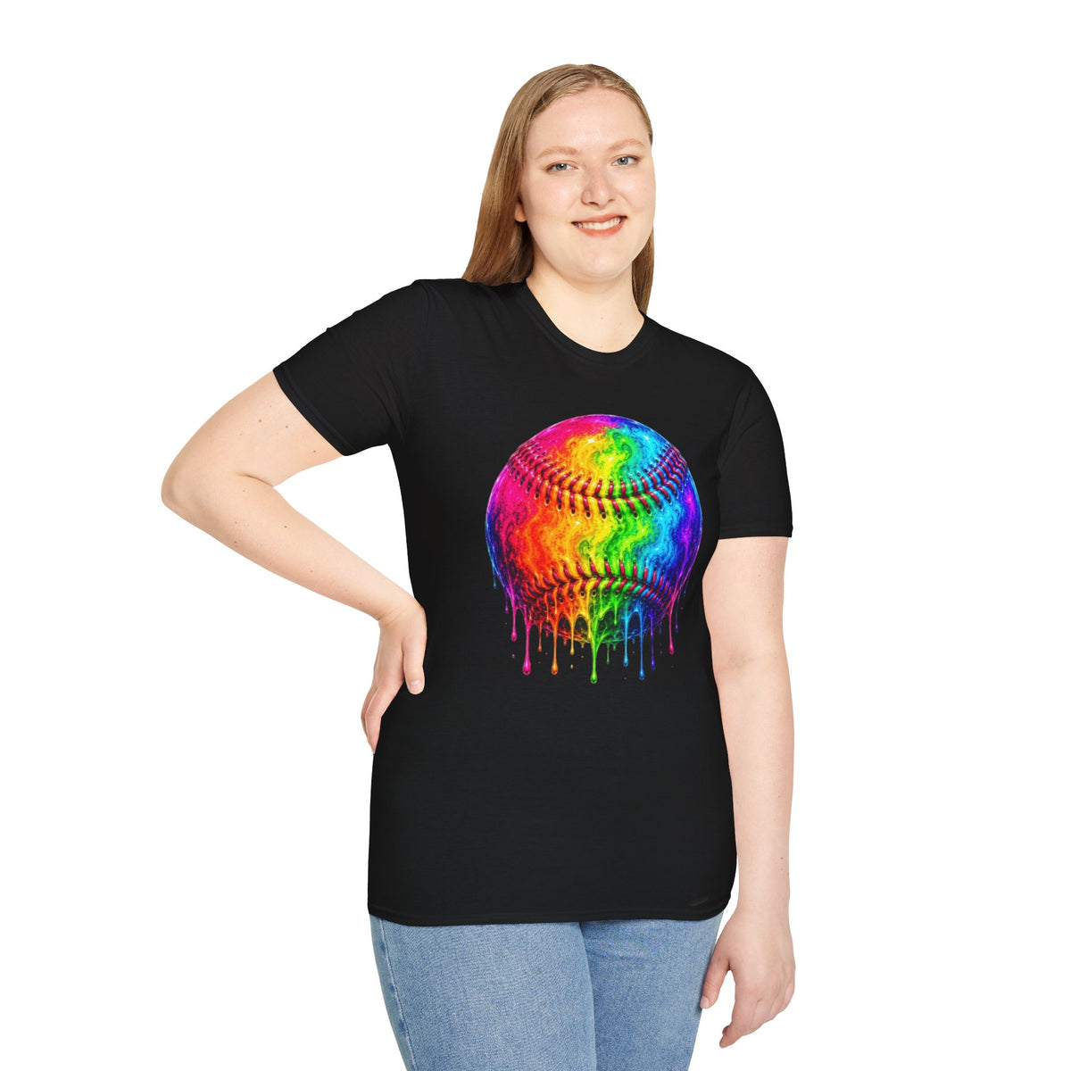 Rainbow Drip Baseball T-Shirt