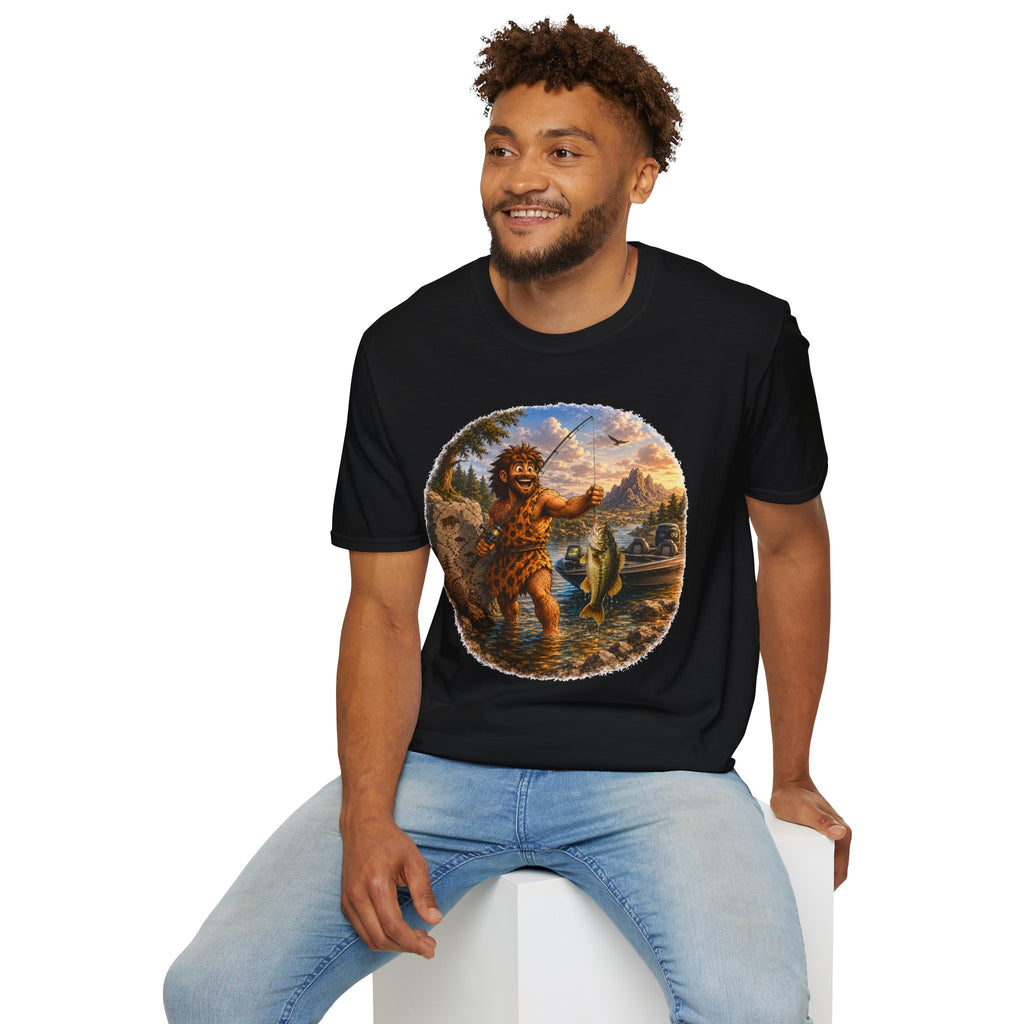 Caveman Goes Fishing T-Shirt