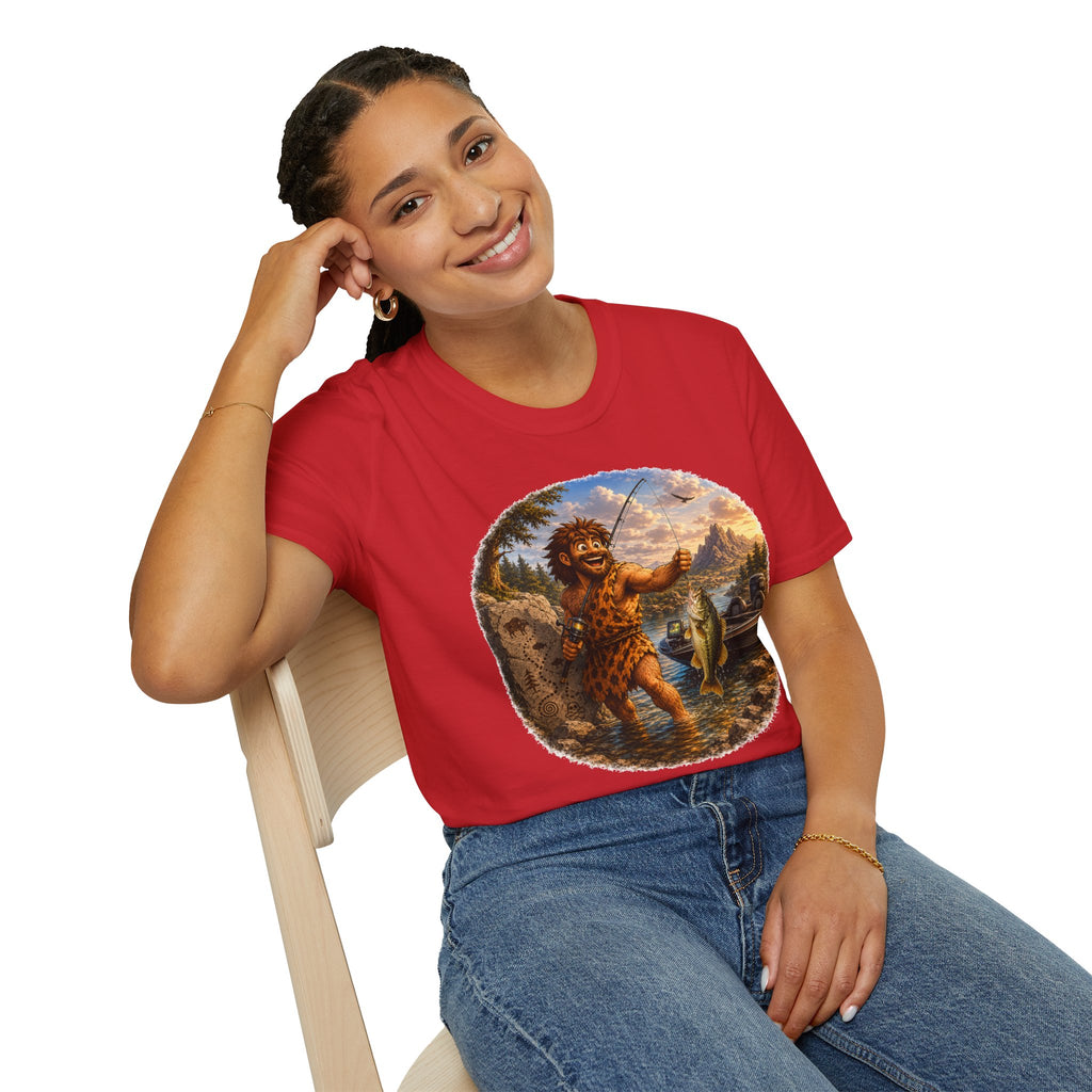 Caveman Goes Fishing T-Shirt