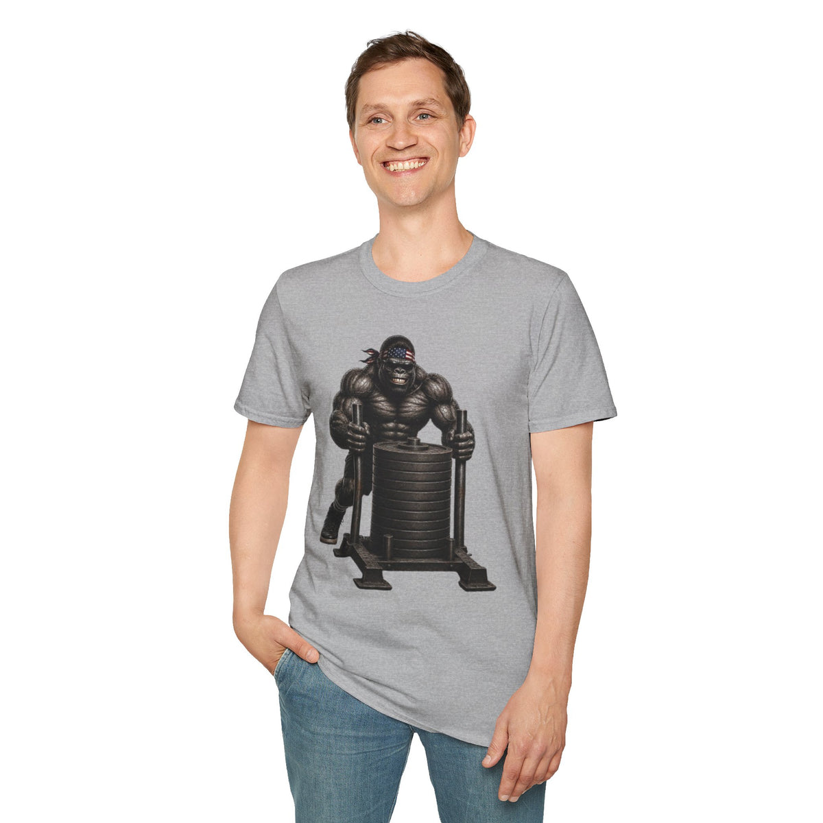 Gorilla Weightlifting T-Shirt (Pushing Sled)