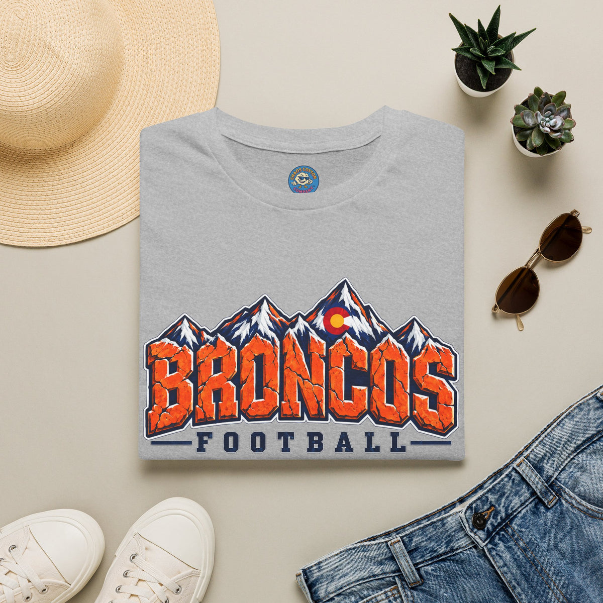 Broncos Football Mountain T-Shirt (V4)