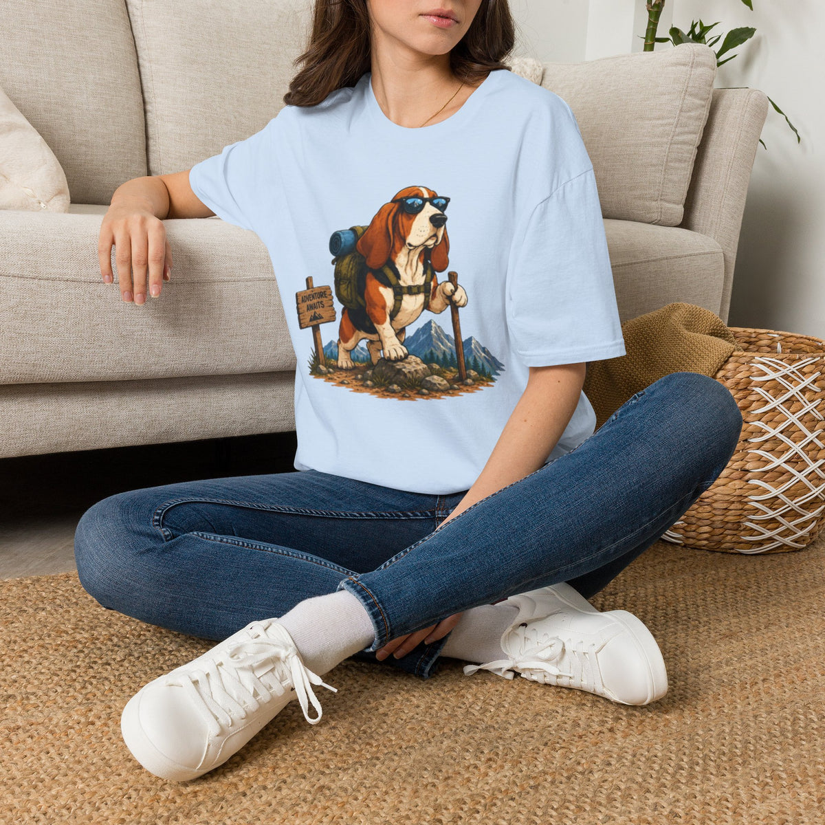 Hiking Basset Hound T-Shirt