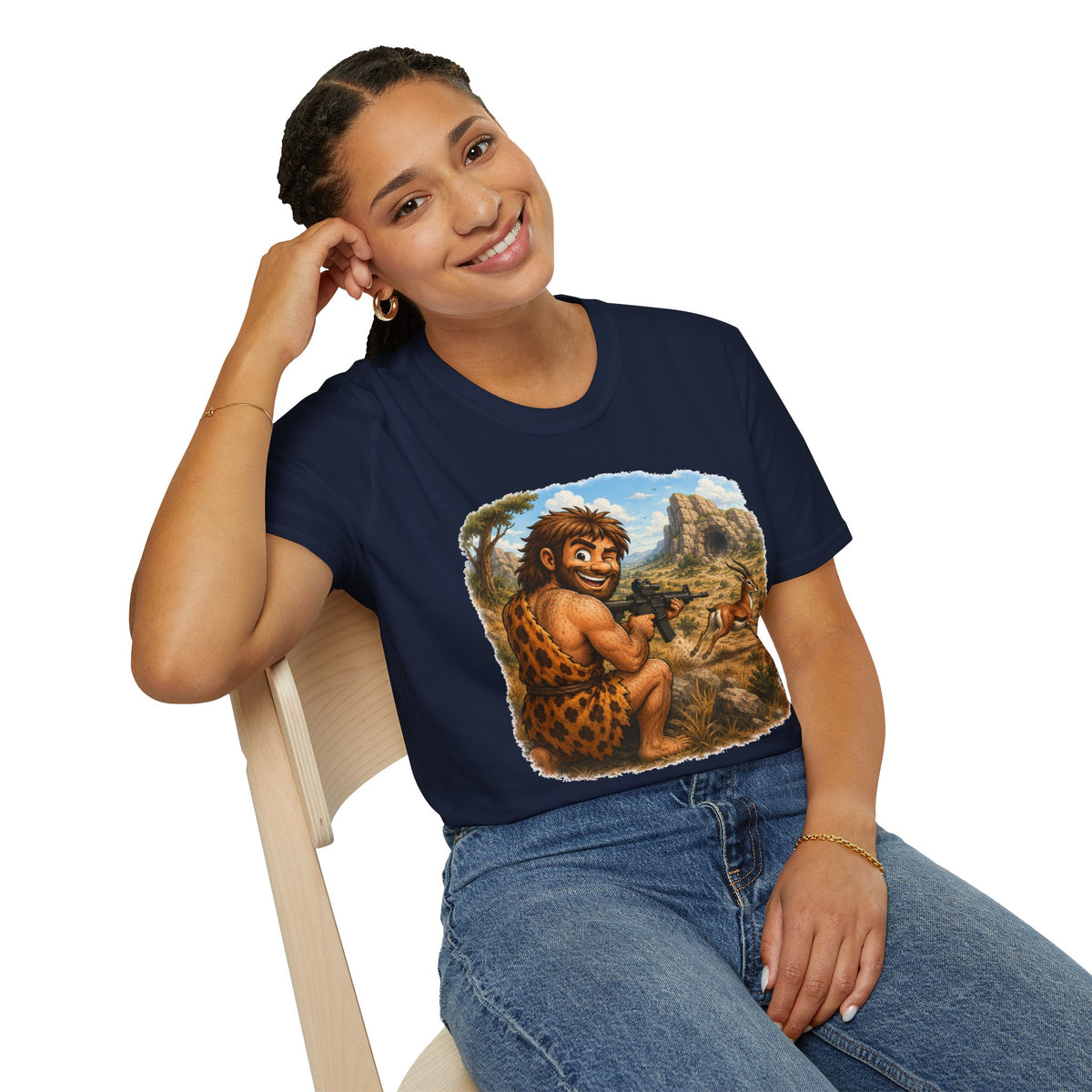 Caveman Hunting with an AR T-Shirt