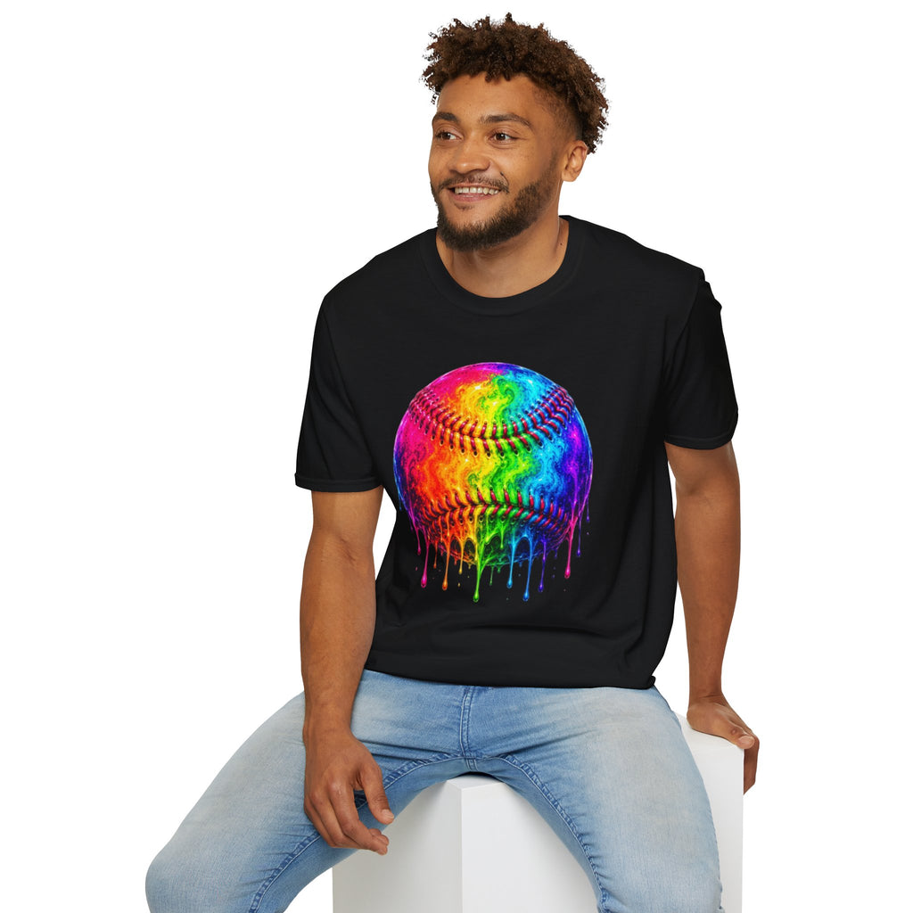 Rainbow Drip Baseball T-Shirt